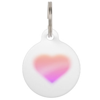 pink heart pet tag