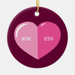 Pink Heart Pills Capsule Ceramic Ornament