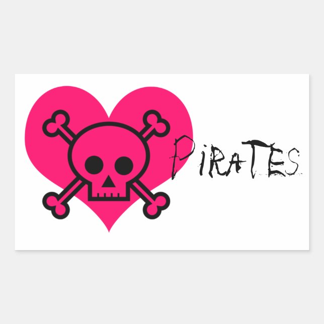 Pink Heart Pirates Sticker (Front)