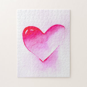 Pink heart pop art valentine jigsaw puzzle