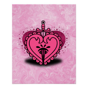 Pink Heart Pretty Custom  Poster