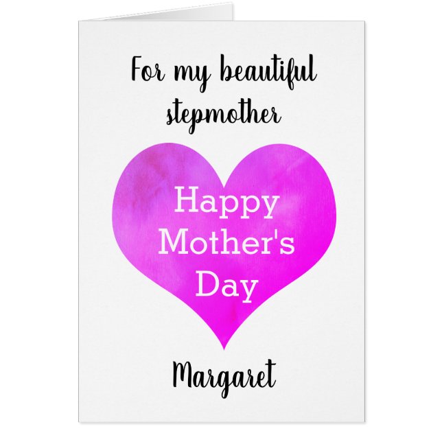 Pink Heart Pretty Stepmother Mother's Day (Front)