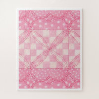 PINK HEART QUILT 16x20 Big Pieces Puzzle