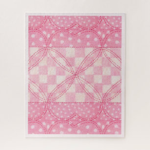 PINK HEART QUILT 16x20 Puzzle / Pink