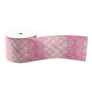 PINK HEART QUILT 3" Wide Grosgrain Ribbon