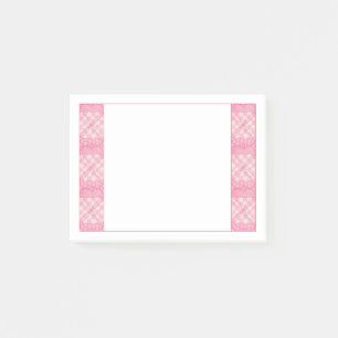 PINK HEART QUILT 4x3 Post It Notepad