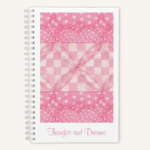 PINK HEART QUILT 5.5x8.5 Notebook + Text