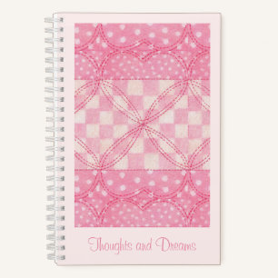 PINK HEART QUILT 5.5x8.5 Notebook + Text / Pink
