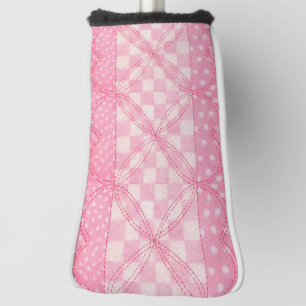 PINK HEART QUILT Golf Putter Cover