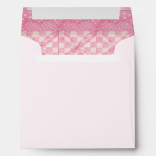 PINK HEART QUILT Square Envelopes / Pink