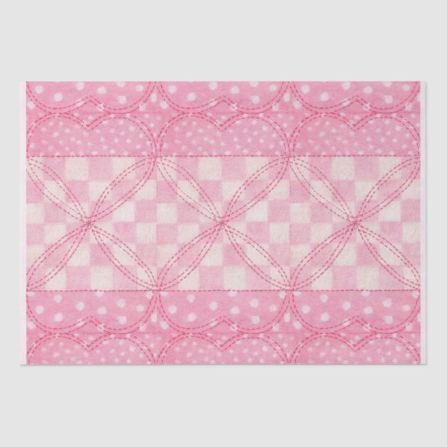 PINK HEART QUILT Tissue Paper / Pink (Front)
