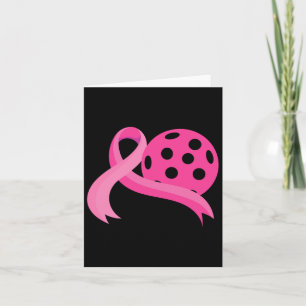 Pink Heart Ribbon Pickleball Breast Cancer Awarene Card