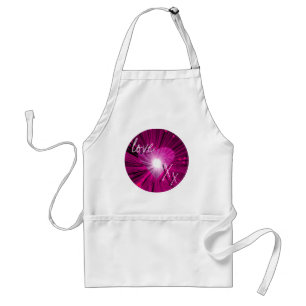 Pink Heart round 'love and kisses' apron