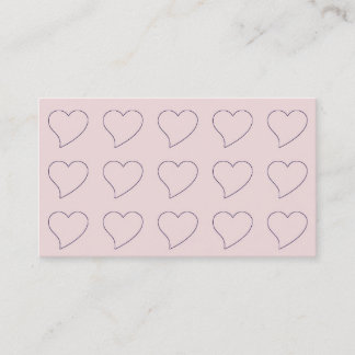 PInk Heart Shaped Business Card Background
