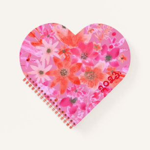 Pink Heart-shaped spiral notebook