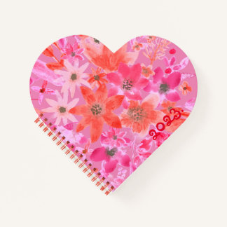 Pink Heart-shaped spiral notebook