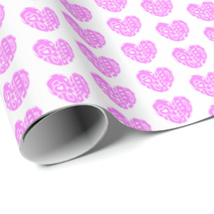 Pink heart shaped thank you so much in kanji wrapping paper