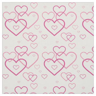 Pink Heart Shapes Pattern Fabric