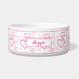 Pink Heart Shapes Pattern With Custom Name