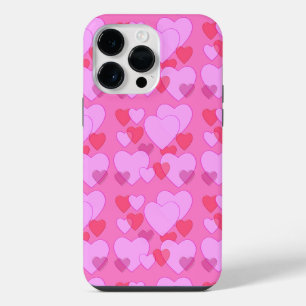 pink heart Shining heart background pink iPhone 14 Pro Max Case