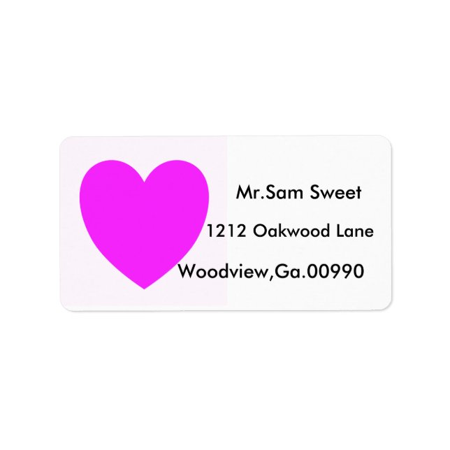 PINK HEART, shipping lables Label (Front)