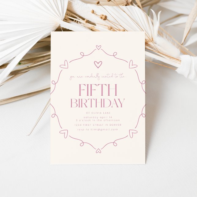 Pink Heart Simple Bridal Shower Invitation (Creator Uploaded)