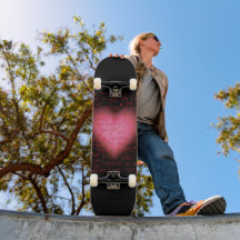 Pink Heart Skateboard