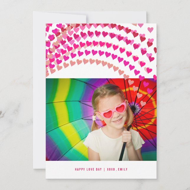 Pink Heart Sprinkles Valentine's Day Carte photo (Devant)