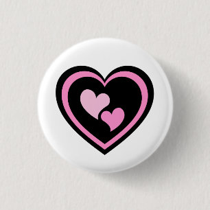 Pink Heart Sticker. 1 Inch Round Button