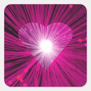 Pink Heart sticker square
