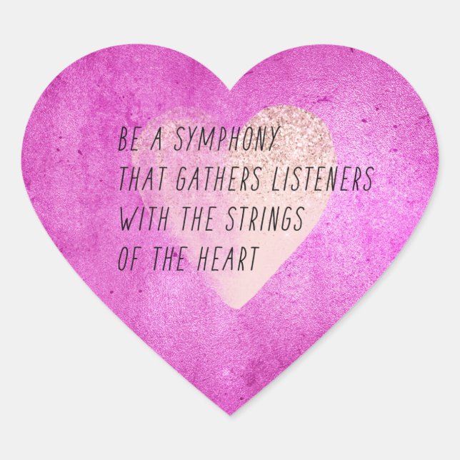 Pink Heart Strings Poem     Sticker (Front)
