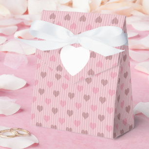 Pink Heart Stripe Valentine Pattern Favor Box