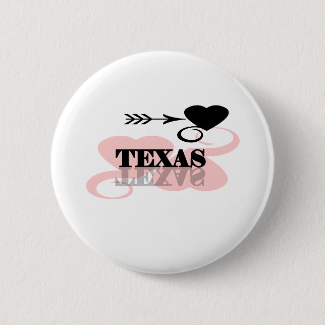Pink Heart Texas 2 Inch Round Button (Front)