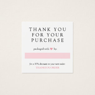 Pink Heart Thank You For Order