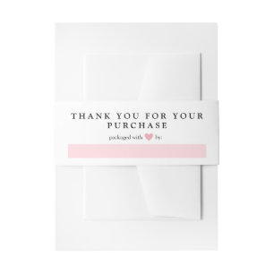 Pink Heart Thank You For Order Packaged By Invitat Invitation Belly Band