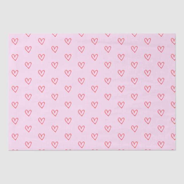 Pink Heart Tissue Paper (Front)