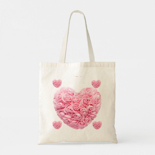 Pink Heart Tote Bag (Back)