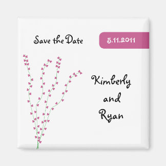 Pink Heart Tree Save the Date Magnet
