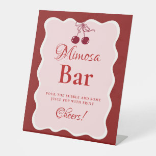 Pink Heart Valentine Bachelorette Mimosa Bar  Sign