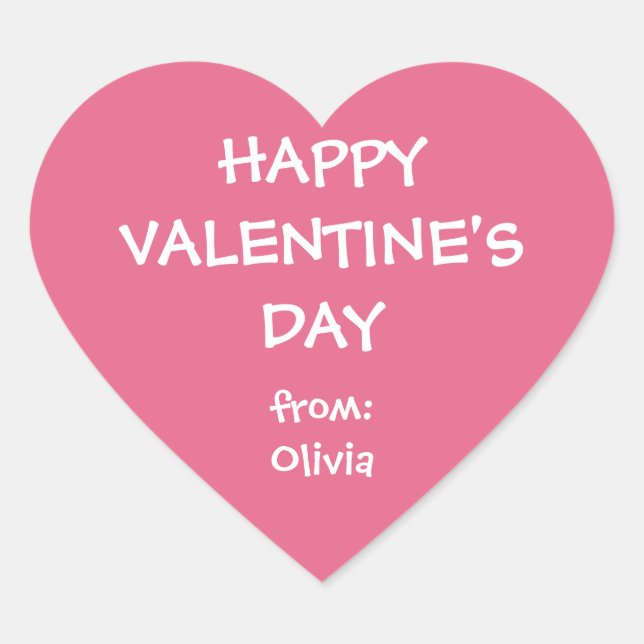 Pink heart valentine personalized gift tag (Front)