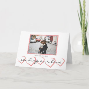 Pink Heart Valentine`s Day Photo Holiday Card