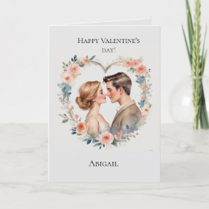 Pink Heart Valentine's day card for her