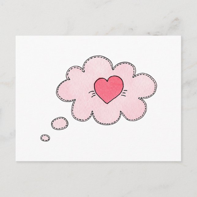 Pink heart. Valentines day. Love. Modern teens Holiday Postcard (Front)