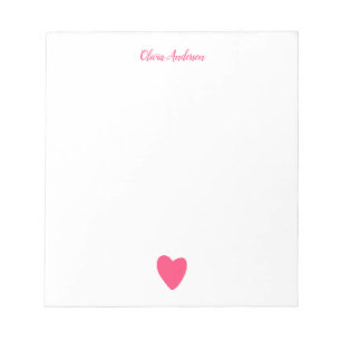  Pink Heart  Valentine's Day Personalized  Notepad