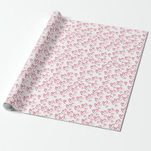 Pink Heart Valentine's Day Wrapping Paper