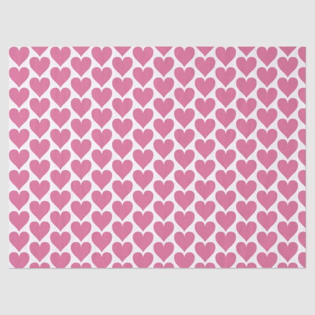 Pink Heart Wedding Tissue Paper for Favours (Front)