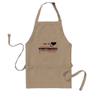 Pink Heart West Virginia Standard Apron