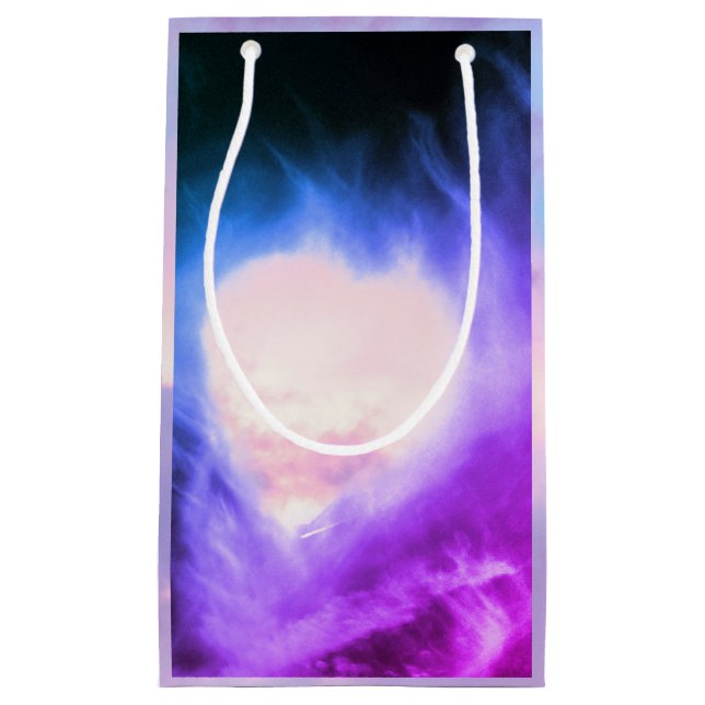 PINK HEART WITH CLOUDS Gift Bag (Front)