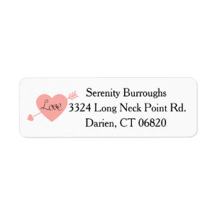 Pink Heart With Love Arrow Black Personalized
