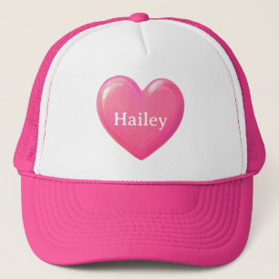 Pink Heart with Name Trucker Hat